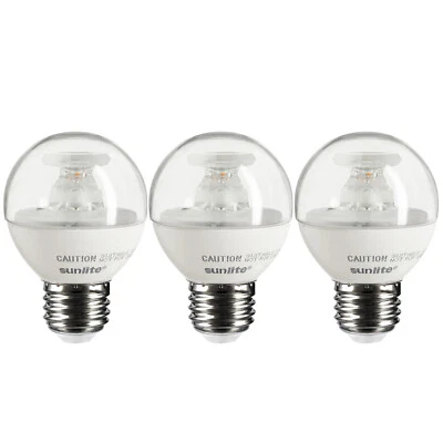 3PK G16 Globe Light Bulbs, 7W (60W), LED Edison Filament Bulb, CRI82, 2700K, E26 - Image 1 of 3