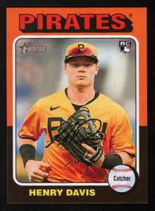 Henry Davis 2024 Topps Heritage #415 variazione immagine rookie RC SP Pirates #4 - Foto 1 di 2