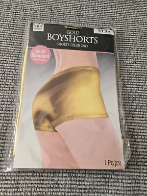 Damas DORADO Boyshorts Botín Shorts Spanx Baile/Disfraz Dorado Bajo Pantalones Cortos Foto 1 de 2