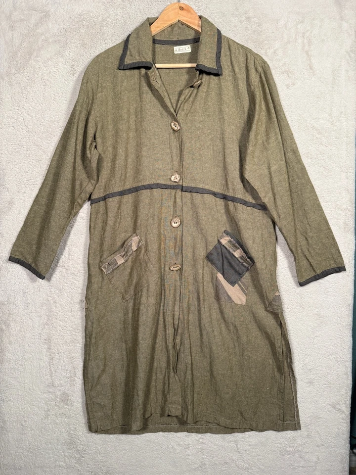 Maxi Vestido Vintage Hecho en EE. UU. Bodil Para Mujer Talla L/XL Verde Foto 1 de 4