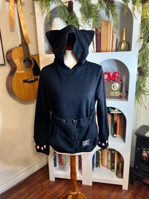 Unihabitat Unisex Cat Ear Pouch Sweatshirt Sz M Mom Dad Novelty Funny  - Image 1 of 4