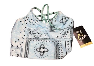 Art Class Paisley Pattern Light Blue Swimsuit Top Size S(6/7) W/ Tags - Picture 1 of 2