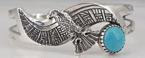 Brazalete RMT Carolyn Pollack Puño Turquesa Esterlina Nativo Americano Kewa Pueblo - Imagen 1 de 7