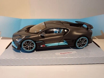Burago 1/18 Scale Model Car Bugatti Divo -  Matt Grey/Blue.  - Image 1 of 4