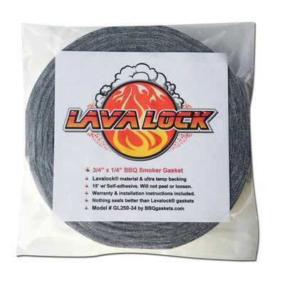 Grey Lavalock® Gasket High Temp BBQ Smoker Grill Self Stick 3/4" x 1/4" x 15'