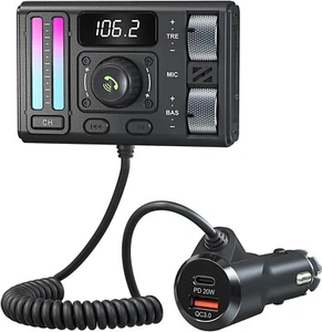 Trasmettitore FM Bluetooth 5.3 MP3 per Auto Con Schermo Adattatore Vivavoce - Imagen 1 de 8