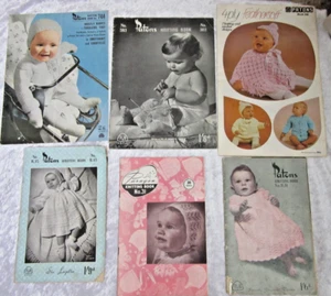 BABY KNITTING Pattern Books x 6 - Patons & Paragon- Paperbacks used vintage - Picture 1 of 24