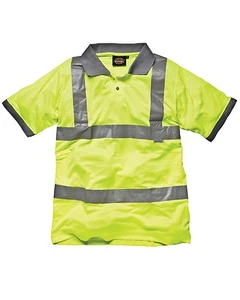 Dickies de alta visibilidad Polo manga corta Seguridad Ropa Trabajo - Imagen 1 de 2