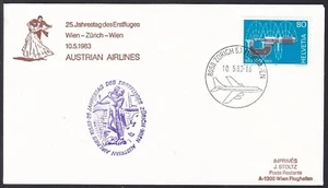 FCV0209 Flight Cover, AUA, Switzerland, 25 Years of Flight Zurich - Wien - Picture 1 of 2