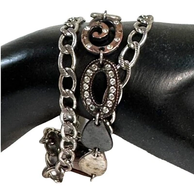 Брайтон МЕЛАНЖ смешанные металлы серебро пистолет металлический старинный медный браслет тройной St - Изображение 1 из 4