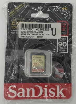 SanDisk Extreme 32GB Class 10 - SDXC Memory Card - (SDSDXVE032GANCIN) - Image 1 of 3