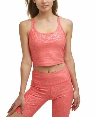 Calvin Klein Women's Logo Line Strappy-Back Crop Tank Top Light Red XL, $50 NWT - Image 1 of 3