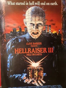 HELLBOUND: Hellraiser 3-1992- 26.5X40 ROLLED- HELLRAISER MOVIE - Picture 1 of 16