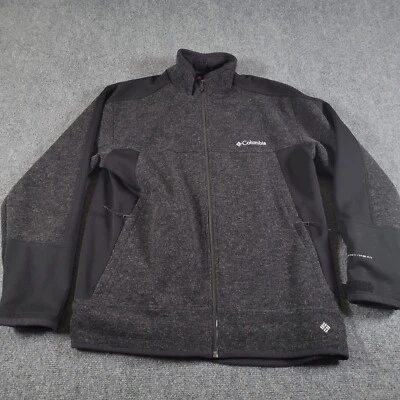 Columbia Omni Heat Jacket Mens M Gray Softshell Thermal Lined Wool Blend Coat - Image 1 of 4