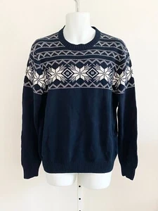Original Weatherproof Men's Navy-White Holiday Sweater Size Med Long Sleeves - Picture 1 of 11