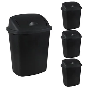 Cand 25 L Plastic Swing Top Wastebasket Trash Can for Kitchen, Garage, Workspace - Picture 1 of 11
