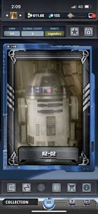 Star Wars Card Trader Topps Galaxys Greatest Gilded Tungsten R2D2 6cc Legendary - Picture 1 of 2