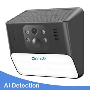 Cinnado Wireless Solar Battery Powered Wifi Home Security Camera System Outdoor - Picture 1 of 10