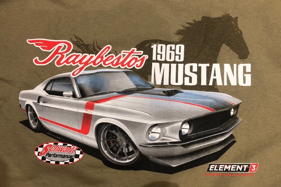 MUSTANG Ray bestos 1969 Mustang T-shirt Element 3 Men’s Size 2XL XXL Cotton New - Image 1 of 4