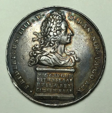 Denmark 1717 Frederick IV Silver Medal, Comm. the 200 Years Of Protestant Reform Cover