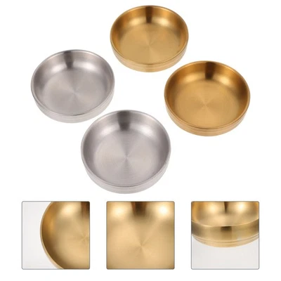  4 Pcs Ciotole Per Salse Stoviglie in Acciaio Inossidabile Ciotola Di Condimento - Immagine 1 di 4