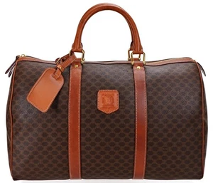 Celine braune Canvas Macadam Leder Reisetasche Overnight Weekender Tasche Italy + Extra - Bild 1 von 13