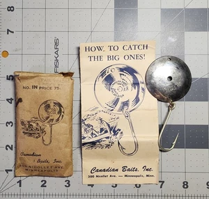 Canadian Baits Inc NO 1N Vintage Metal Lure - Picture 1 of 6