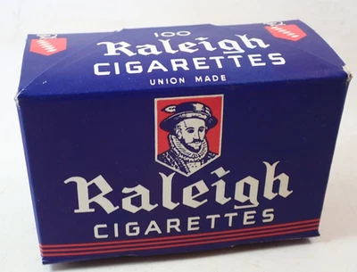 Caja de exhibición de publicidad de regalo vacía de Navidad de cigarrillos Raleigh vintage NOS Foto 1 de 4