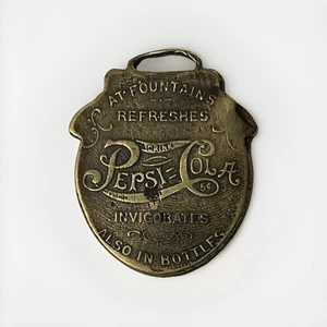 Vintage PEPSI COLA Watch FOB Pocahontas John Smith Refreshes Invigorates Nice! - Picture 1 of 2