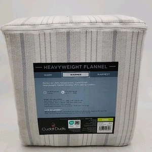 NEU Cuddl Duds Baumwolle Flanell Laken Set mit Kissenbezügen König in Alltag Streifen - Bild 1 von 7