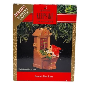 VTG 90s Hallmark Santas Hot Line Christmas Ornament 1991 Light Up Keepsake - Picture 1 of 14