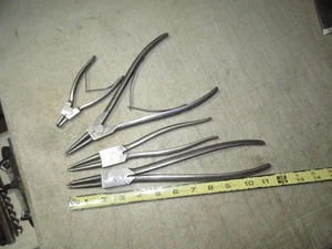 3 Vintage Seeger Chrom-Vanadium Germany Snap Ring Pliers & 1 Gedore pliers - Picture 1 of 21