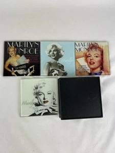 Set 4 sottobicchieri in vetro Marilyn Monroe 1995 con supporto S8 - Foto 1 di 10