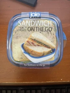 Joie MSC ~Sandwich On The Go Container ~Clear/White/Blue - Picture 1 of 2