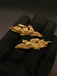 Menuki tipo giapponese grande modello fenice dorata per wakziashi Y045 - Foto 1 di 9