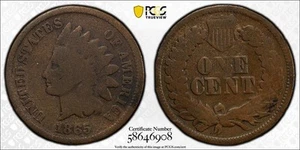 1865 Fancy 5 Indian Head Cent G 06 PCGS  *DoubleJCoins* JL1100-387 - Picture 1 of 3