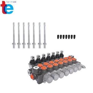 7 Spool Hydraulic Monoblock Double Acting Control Valve, 11 GPM, SAE Ports - Picture 1 of 5