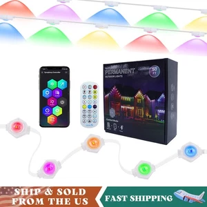 Permanent Outdoor RGB Lights IP67 Waterproof LED Eaves Light w/Remote Christmas - Picture 1 of 13