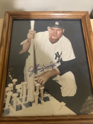 Johnny Mize New York Yankees Signed 8x10 Photo HOF Autograph Framed Foto 1 de 2