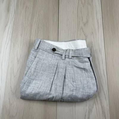 SUITSUPPLY Blake Double Pleat Trousers Pure Linen Gray Mens Size 40 X 24 - Image 1 of 4