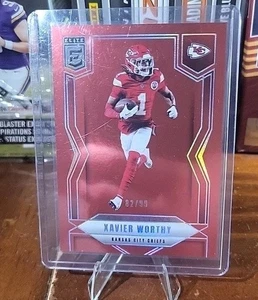 2025 Panini Donruss Elite XAVIER WORTHY /99 Red Insert KC Chiefs SP - Bild 1 von 2