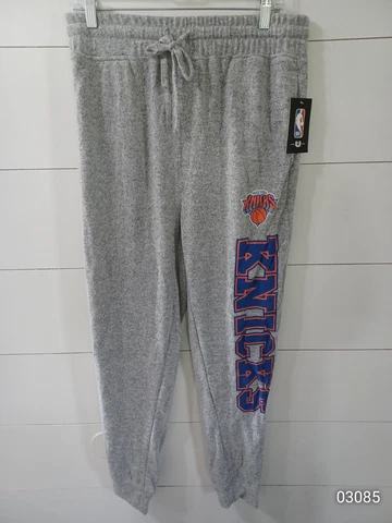 NWT NBA New York Knicks Fan Sweat Pants in Gray Size Medium Warm Up Sleepware Cover