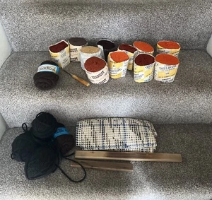 Vintage Rug Making Bundle Readicut Cronit Melrose Wool  - Picture 1 of 7