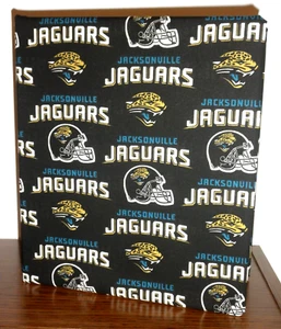 50% off Clearance-Jacksonville Jaguars on black fabric cover for 3-ring binder - Picture 1 of 1