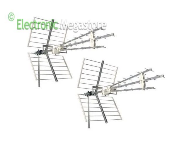 EMMEESSE COPPIA KIT ANTENNE DIGITALE TERRESTRE TV UHF DVBT EMME ESSE LTE 4G 37 ELEMENTI