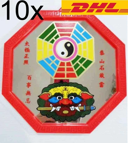 10x Octagonal Yin Yang Mirror Tiger Sword 8 Direction Talisman Fortune X'mas Gif Cover