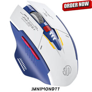 Wireless Mouse Mecha Style Rechargeable For Laptop Computer MacBook Blue - UK