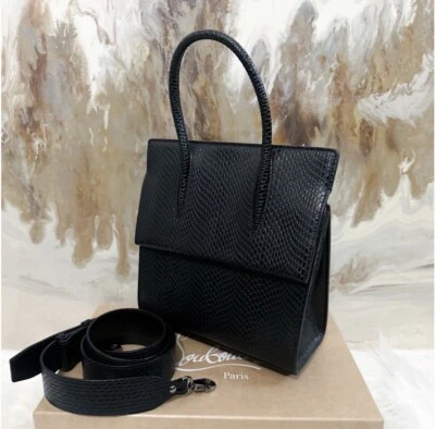 Christian Louboutin Mini Paloma Snake Embossed Leather Satchel Black !! $1490 - Image 1 of 4