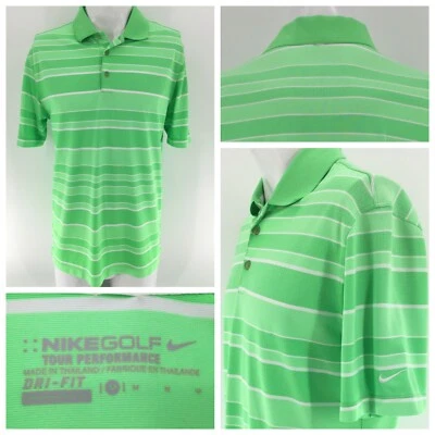 Nike Golf Dri-Fit Tour Polo Shirt Men’s M Green Stripe Poly LNWOT YGI S3-87 - Image 1 of 4