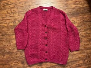 United Colors Of Benetton Medium Got Pink Mohair Wool Blend Gold Button Cardigan - Picture 1 of 8